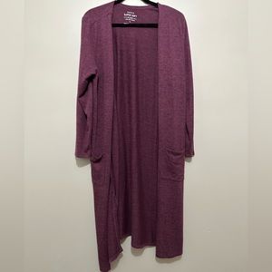 Torrid Super Soft Knit Duster Cardigan- Pink/Gray Heather - EUC - Size 1